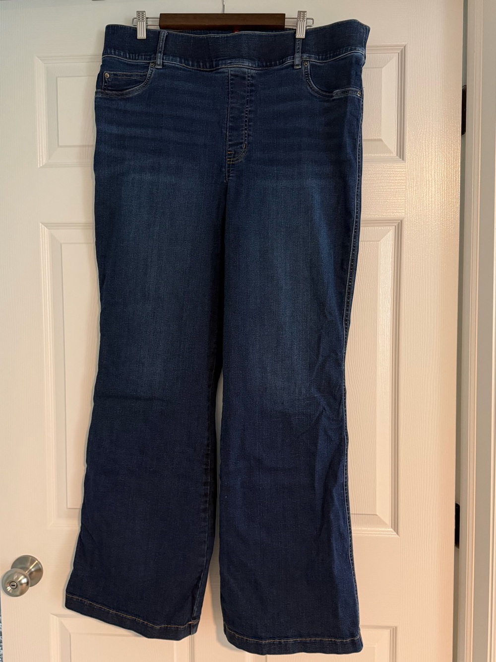 SPANX Women's Dark Blue Wide-Leg Jeans